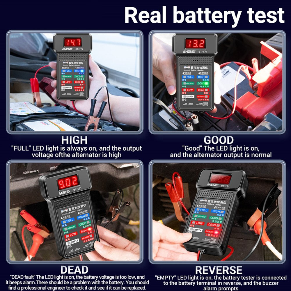 12V Car Battery Tester, 100-2000CCA Battery Tester Automobile Battery and Alternator Tester for Vehicles