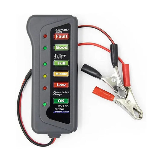 Battery Tester 12Volt Mini 12V Digital Battery Alternator Tester with 6 LED Lights Display Car Auto Battery Diagnostic Tool
