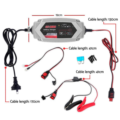 Smart Battery Charger 3.5A 12V 6V Automatic SLA AGM Car Truck Boat